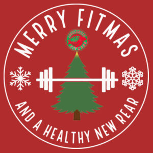 MERRY FITMAS & A HEALTHY NEW REAR - WOMEN'S FITTED T-SHIRT - $641KTV$ Design