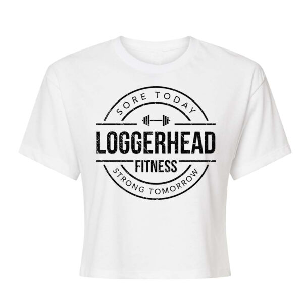 LOGGERHEAD FITNESS - BADGE - WOMEN'S CROPPED T-SHIRT - $8DTE37$ Thumbnail