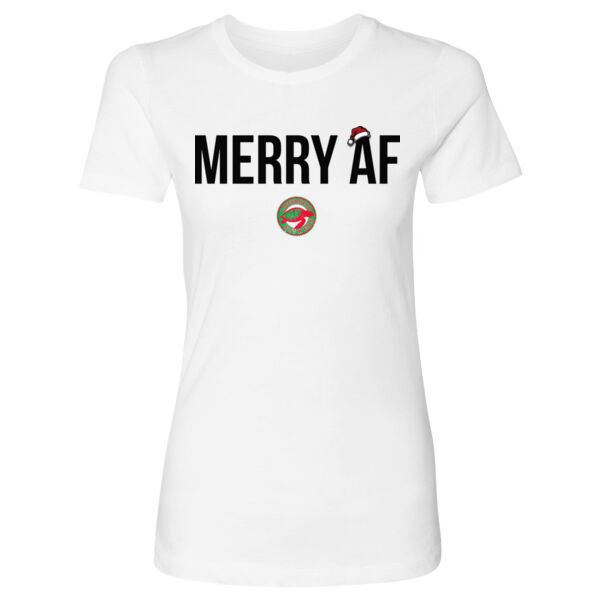 MERRY AF - WOMEN'S FITTED T-SHIRT - $QXWR6Z$ Thumbnail