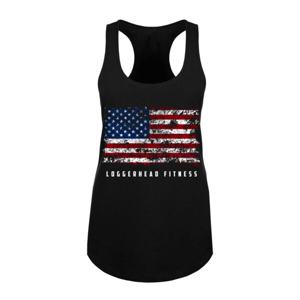 DISTRESSED FLAG - WOMEN'S FITTED TANK - $XE6DJB$ Thumbnail