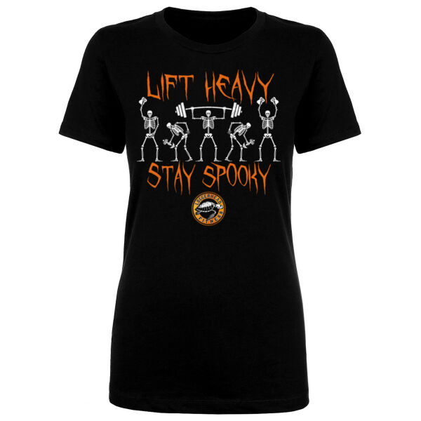 LIFT HEAVY STAY SPOOKY - WOMEN'S FITTED T-SHIRT Thumbnail